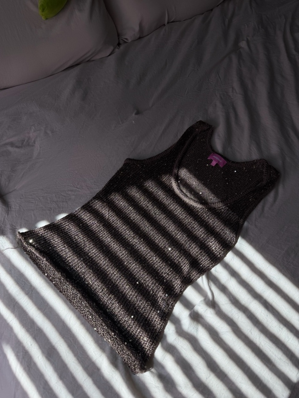 Edikted Black Sparkle Knit Tank Top